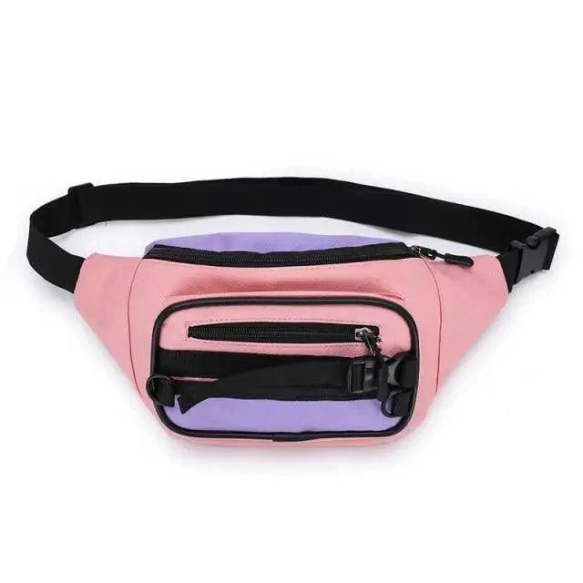 Vintage Lightweight Unisex Fanny Pack 3 Zippers Waist Packs Canvas Adjustable Party Fanny Pack