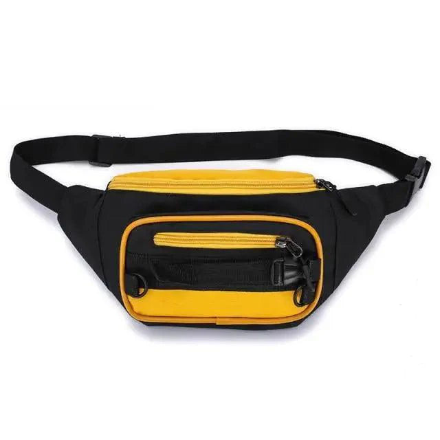 Vintage Lightweight Unisex Fanny Pack 3 Zippers Waist Packs Canvas Adjustable Party Fanny Pack
