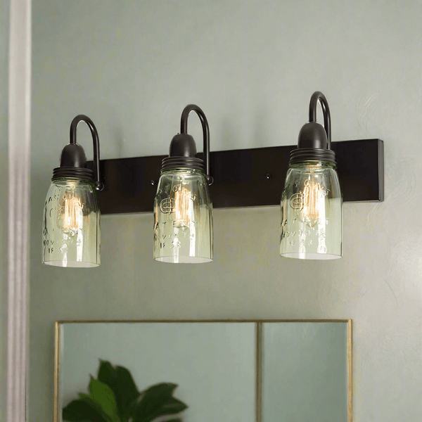 Vintage Mason Jar Wall Mounted Vanity Light