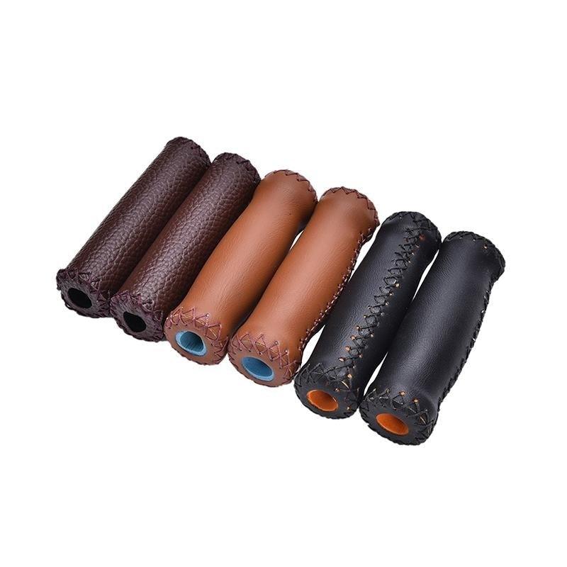 Vintage Retro Riding Road Mountain Bike Bicycle Handlebar Grip Artificial Leather Cycling Grip Health Gear Bicycle Handlebar Grips Bike Handle Cover Grips Artificial Leather Bicycle Handle Covers For Sports Riding