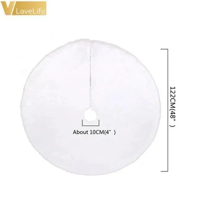 Christmas Tree Decor Snowflake Carpet White Christmas Tree Skirt Fur Skirt For Xmas Decorations Xmas Christmas Decorations For Home