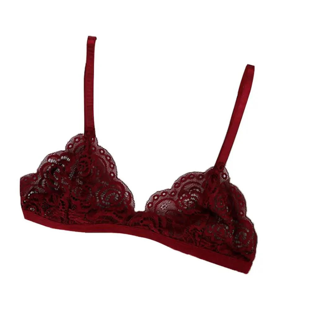 Vintage Style Women's Thin Bra Without Chest Pad Fashionable Sexy Lace Bra Back Buckle Tube Top Women's  Underwear Summer Clothes