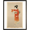 Vintage Travel Poster Reproduction Print of Geisha in Black and Copper Shadowbox Frame