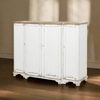 Vintage White Painted Entryway Cabinet with Distressed Wood Top