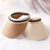 Vintage Women's Sun Hats Handmade Straw Visor Caps Fashionable Adult Sun Beach Top Hats Cute Bowknot Design Fashion Summer Women's Casual Caps Straw Hats Parent-Child Summer Hat Empty Top Beach Hat