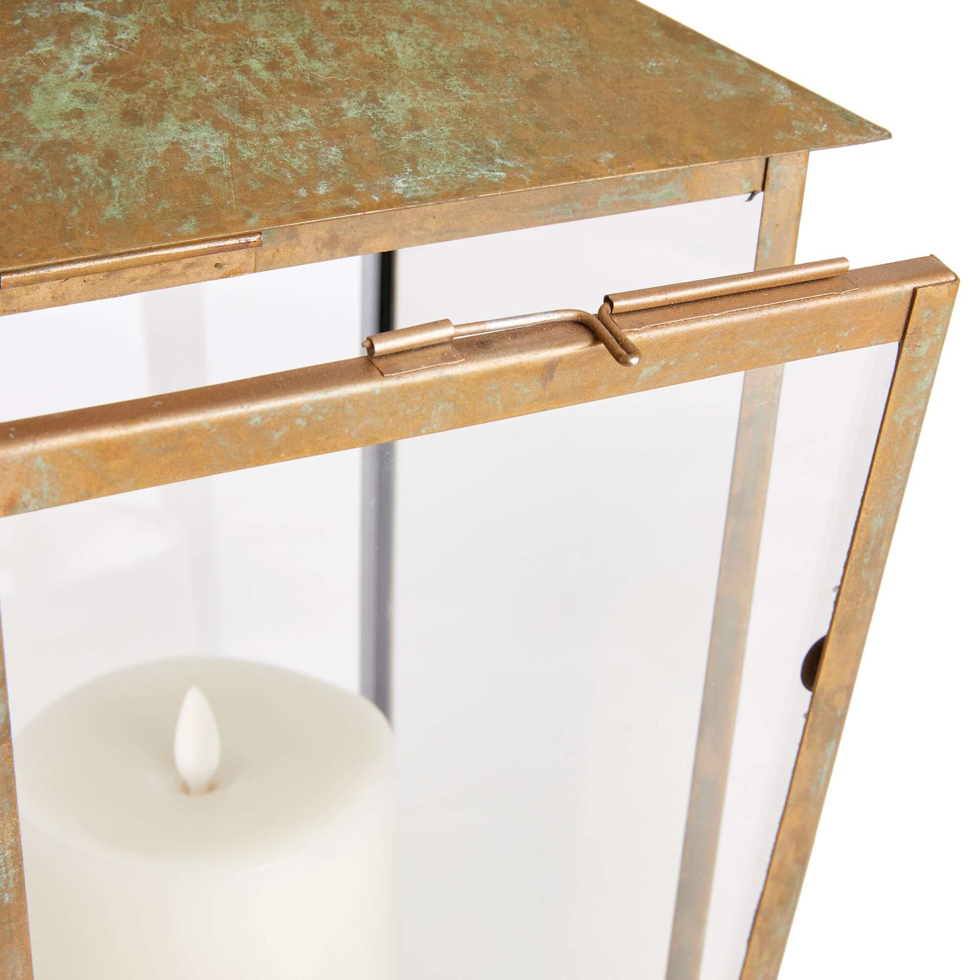 Vintage Pagoda-Top Large Metal Lantern