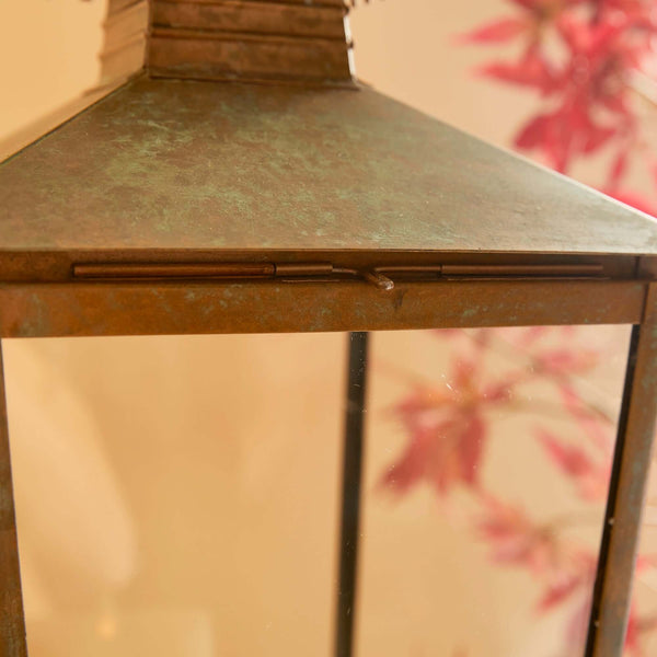 Vintage Pagoda-Top Large Metal Lantern