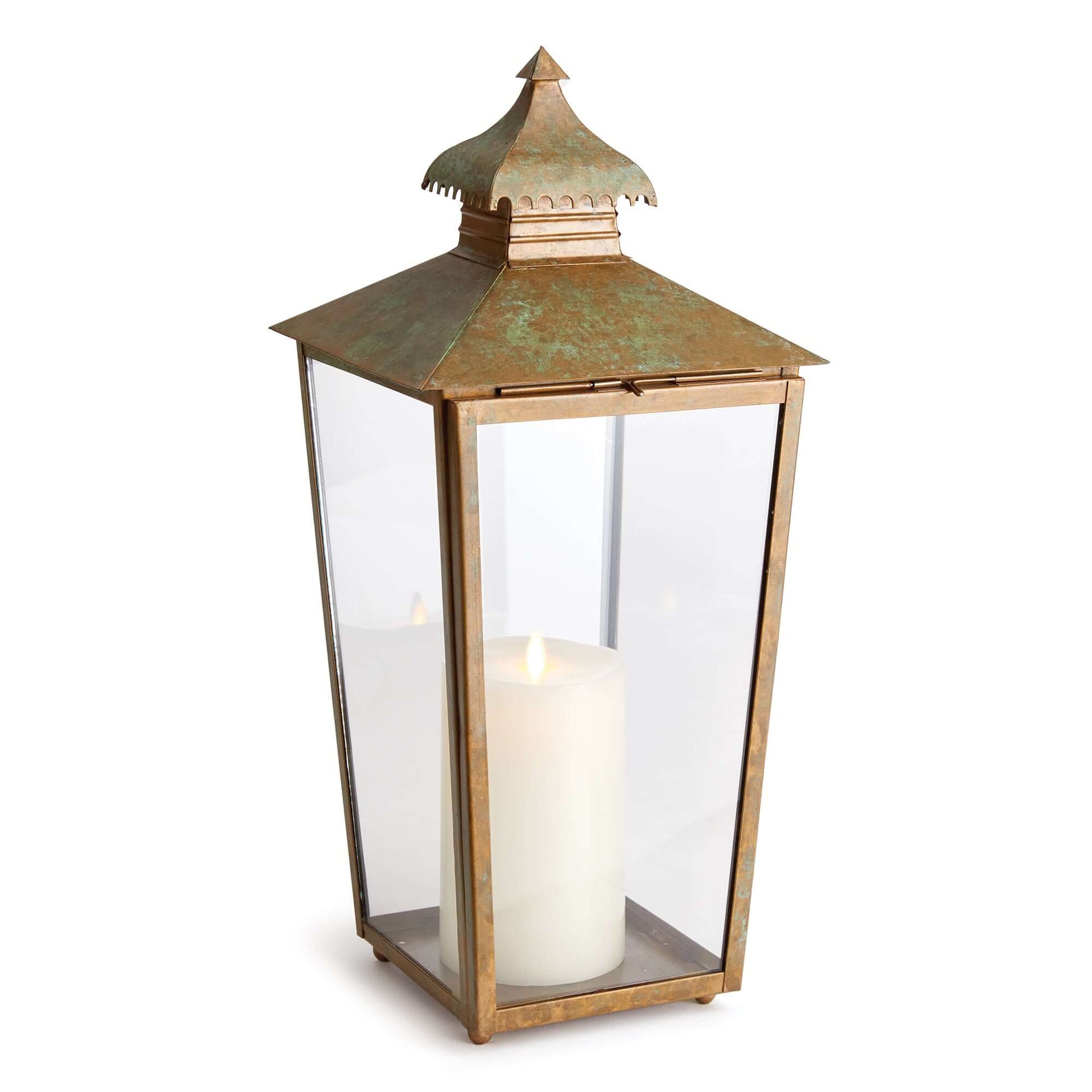 Vintage Pagoda-Top Large Metal Lantern