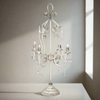 Vintage Tabletop Chandelier with Crystals and Distressed Finish