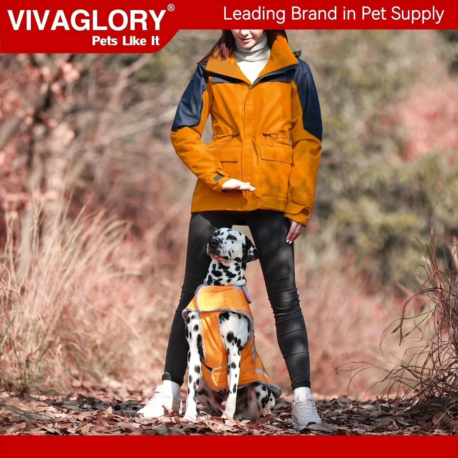 VIVAGLORY Dog Coat For Winter Dog Jacket With Harness Hole, Fleece Dog Vest For Cold Weather Dog Fleece Coat With , Warm Dog Parka Puppy Coat For Snow Puppy Jacket With Zipper, Reflective Dog Coat Dog Jacket For Hunting