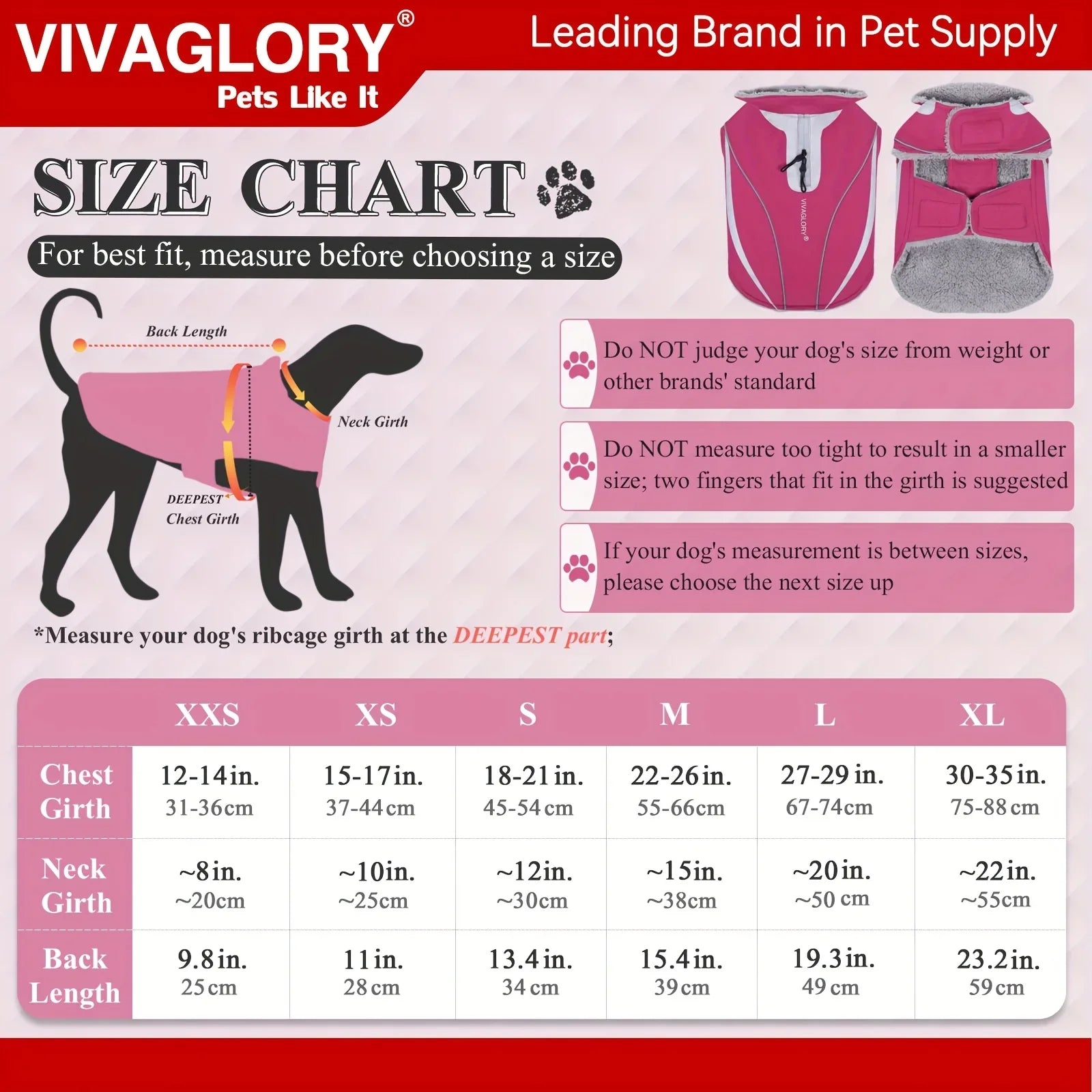 VIVAGLORY Dog Coat For Winter Dog Jacket With Harness Hole, Fleece Dog Vest For Cold Weather Dog Fleece Coat With , Warm Dog Parka Puppy Coat For Snow Puppy Jacket With Zipper, Reflective Dog Coat Dog Jacket For Hunting