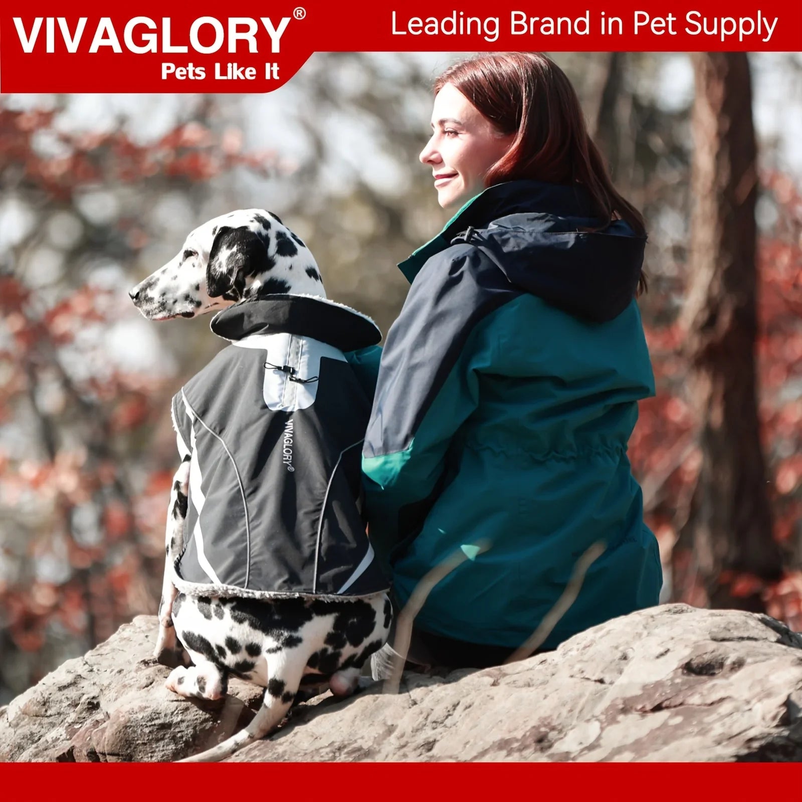 VIVAGLORY Dog Coat For Winter Dog Jacket With Harness Hole, Fleece Dog Vest For Cold Weather Dog Fleece Coat With , Warm Dog Parka Puppy Coat For Snow Puppy Jacket With Zipper, Reflective Dog Coat Dog Jacket For Hunting