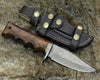 Vivid Damascus Hunting Knife with Exotic Rose Wood handle