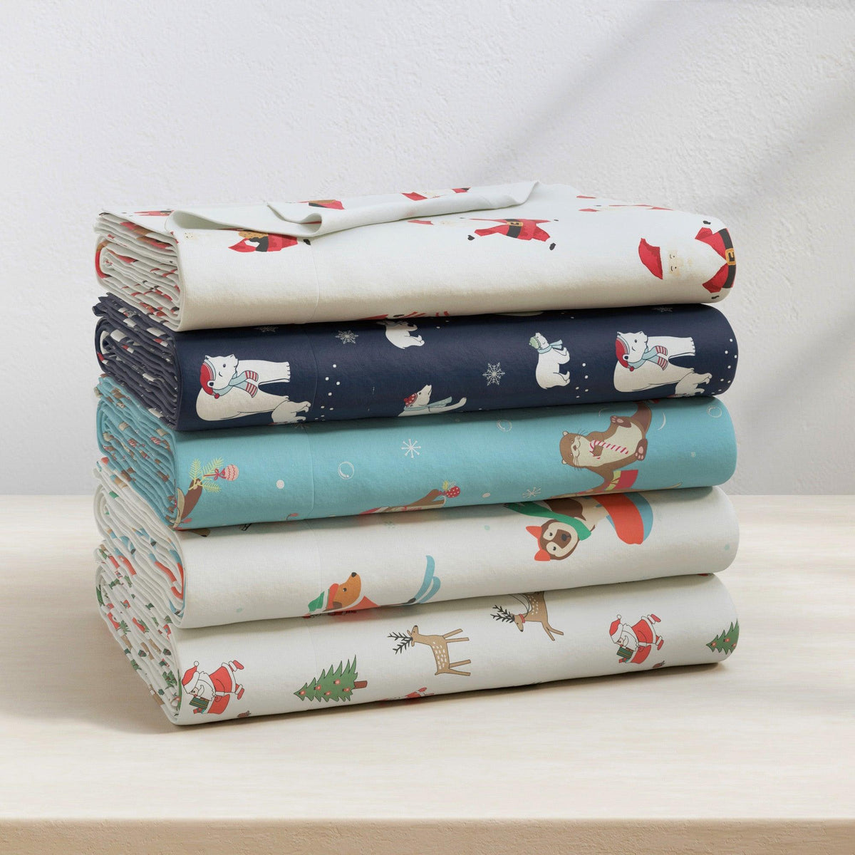 Turkish Cotton Christmas Flannel Sheet - Whittaker Collection