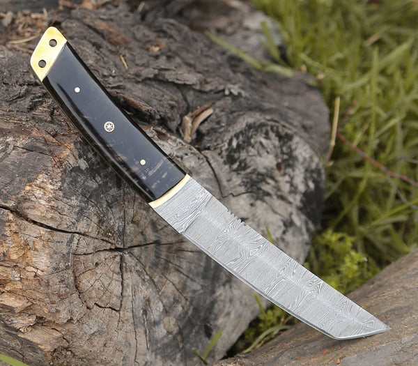 Vortex Tanto Knife with Horn Handle