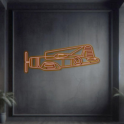 F4U Corsair Metal Neon Aircraft Wall Art - NCN0034