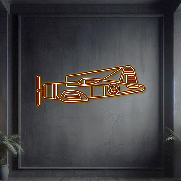 F4U Corsair Metal Neon Aircraft Wall Art - NCN0034