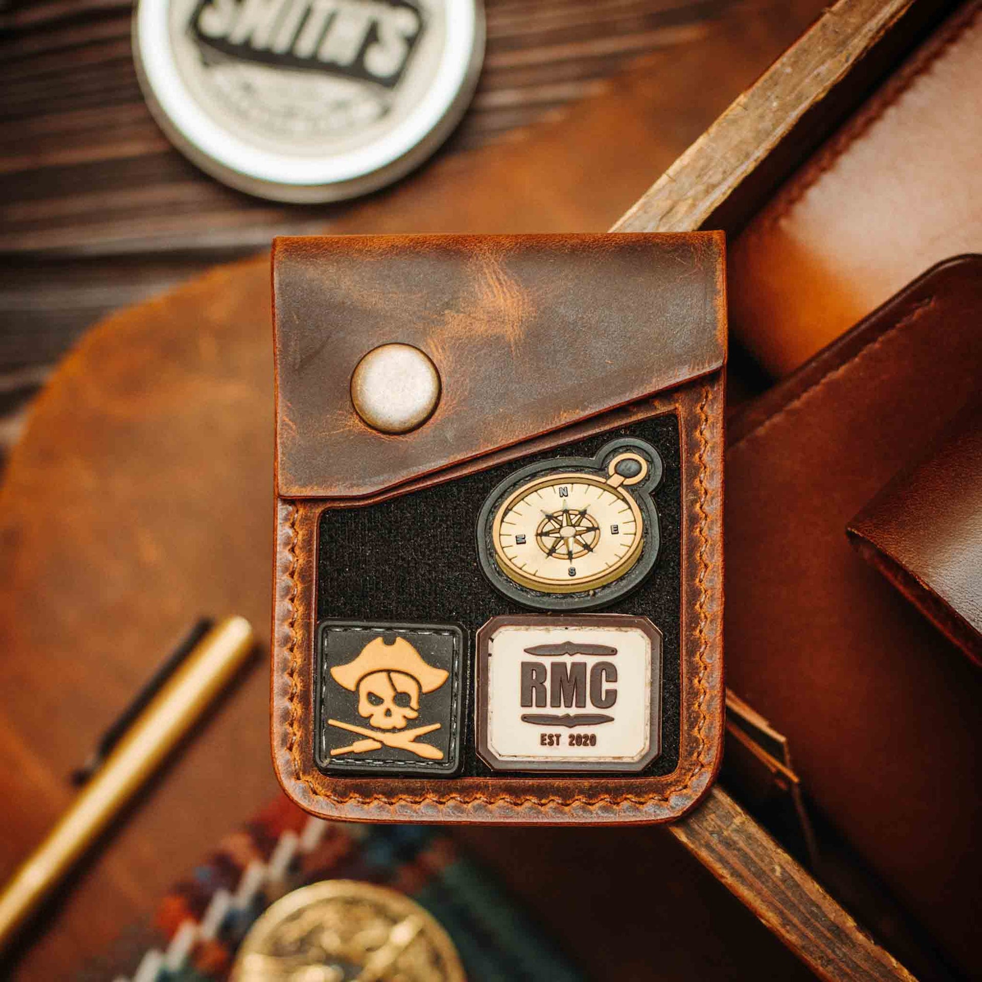 Leather Velcro Wallet - Voyager v2 | Patch Display Card Holder | EDC