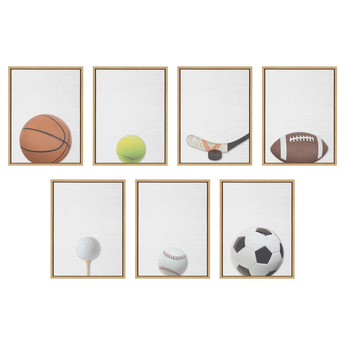 Sylvie Color Soccer Ball Portrait Framed Canvas, Natural 18x24