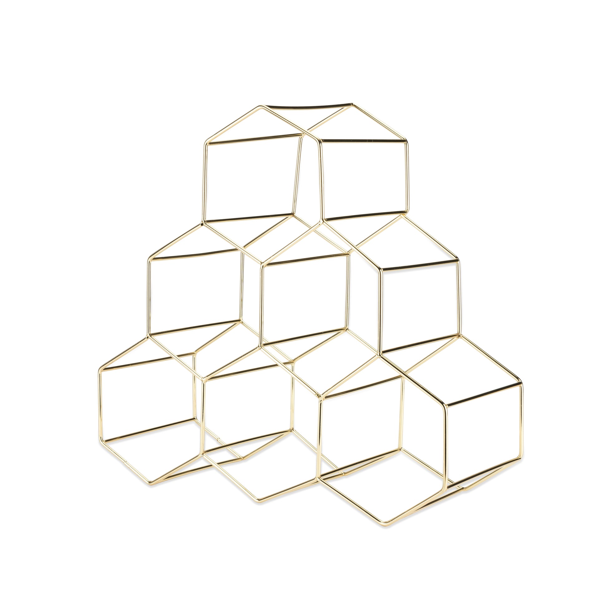 Geo Countertop Wine Rack in Gold