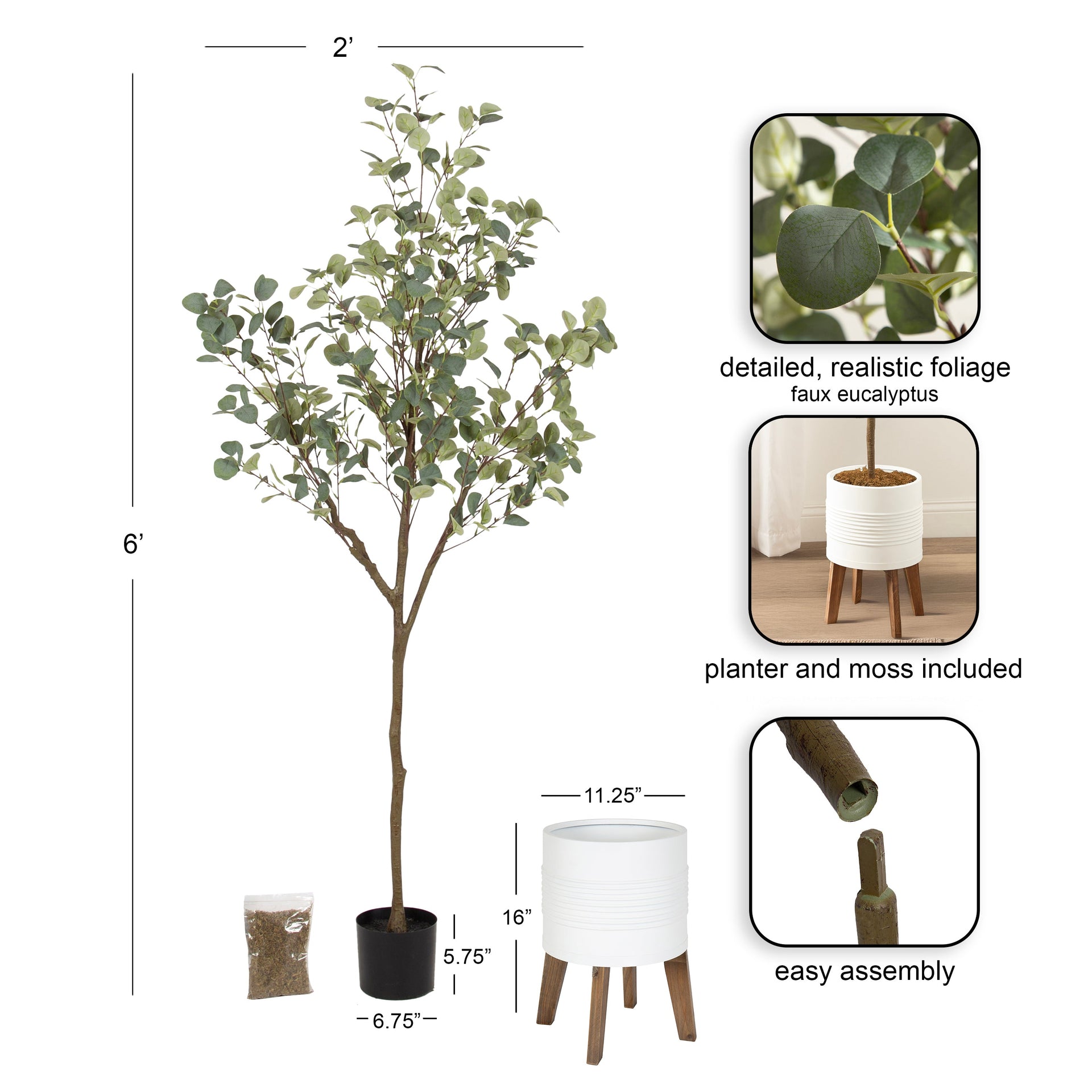 Eudora Faux Eucalyptus Tree