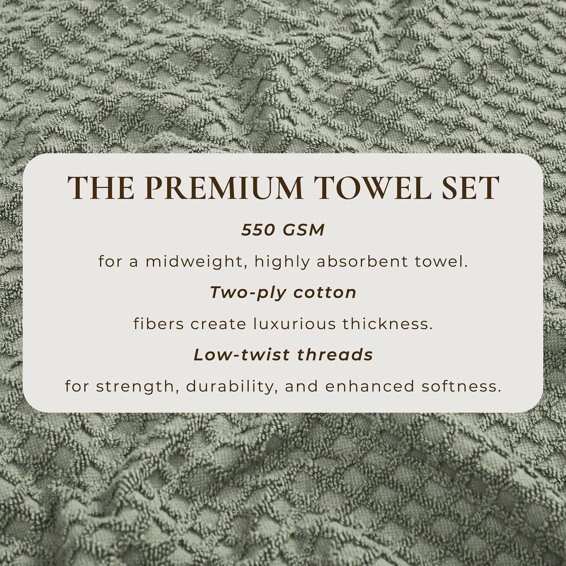 Cotton Diamond Waffle Weave Bath Towel Set - Grayson Collection