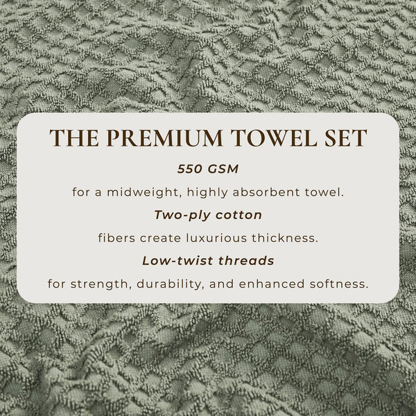 Cotton Diamond Waffle Weave Bath Towel Set - Grayson Collection