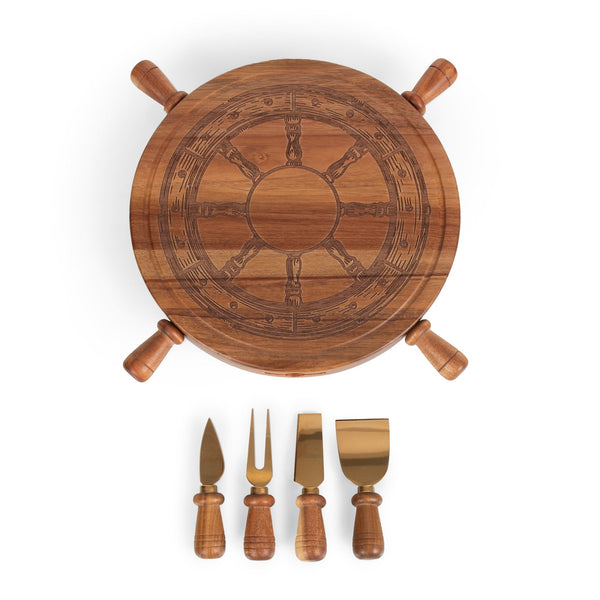 Helmsman Lazy Susan Cheese Board with Tool Set Picnic Time Family of Brands