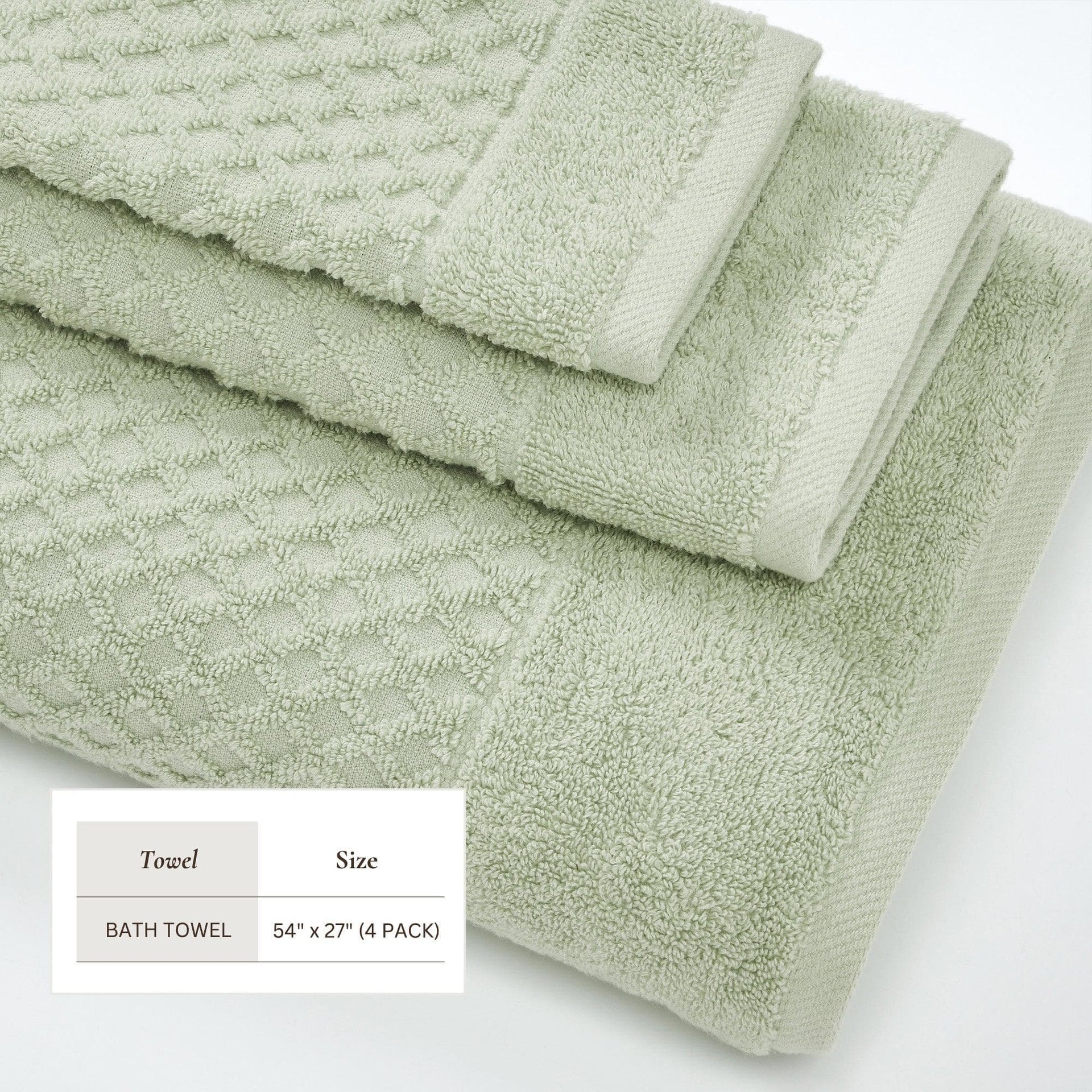 Cotton Diamond Waffle Weave Bath Towel Set - Grayson Collection