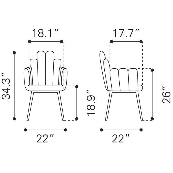 Noosa Dining Chair (Set of 2) Gray