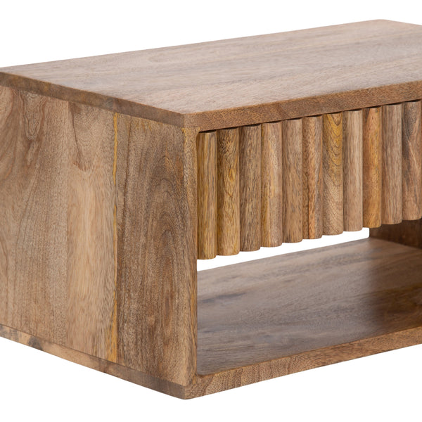 Reid Floating Wood Side Table with Open Storage