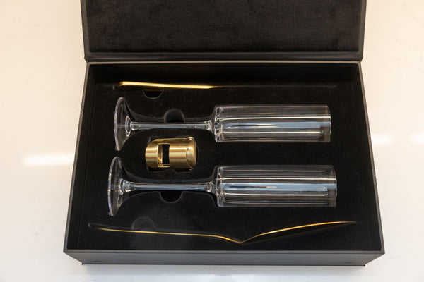 Arbane Champagne Glass Set with Cake Knife