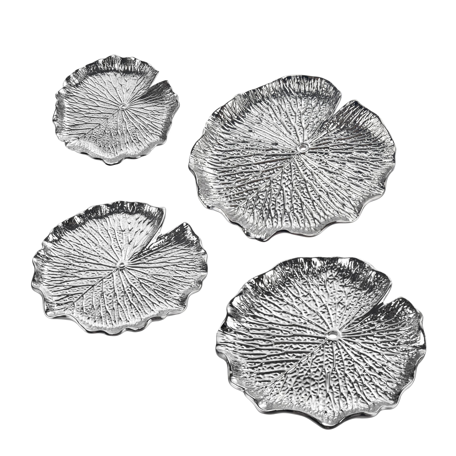 Lilypad Dimensional Wall Art - Set of 4 Silver