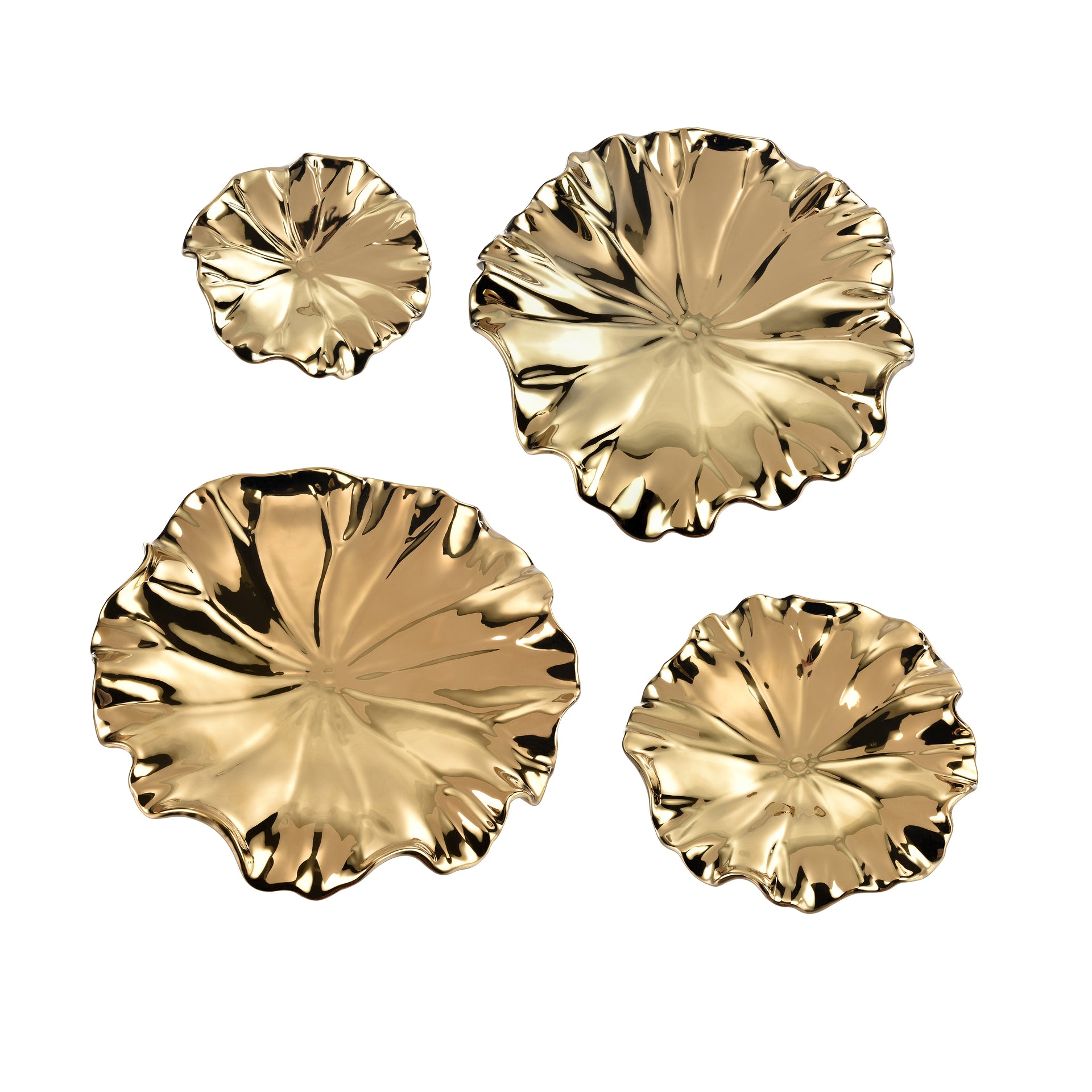 Petal Dimensional Wall Art - Set of 4 Gold
