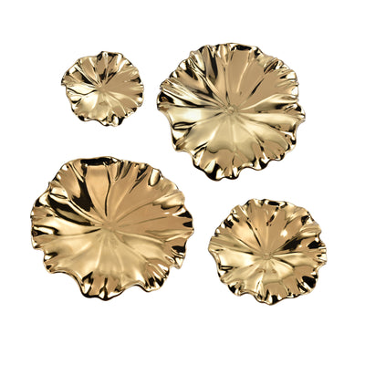 Petal Dimensional Wall Art - Set of 4 Gold