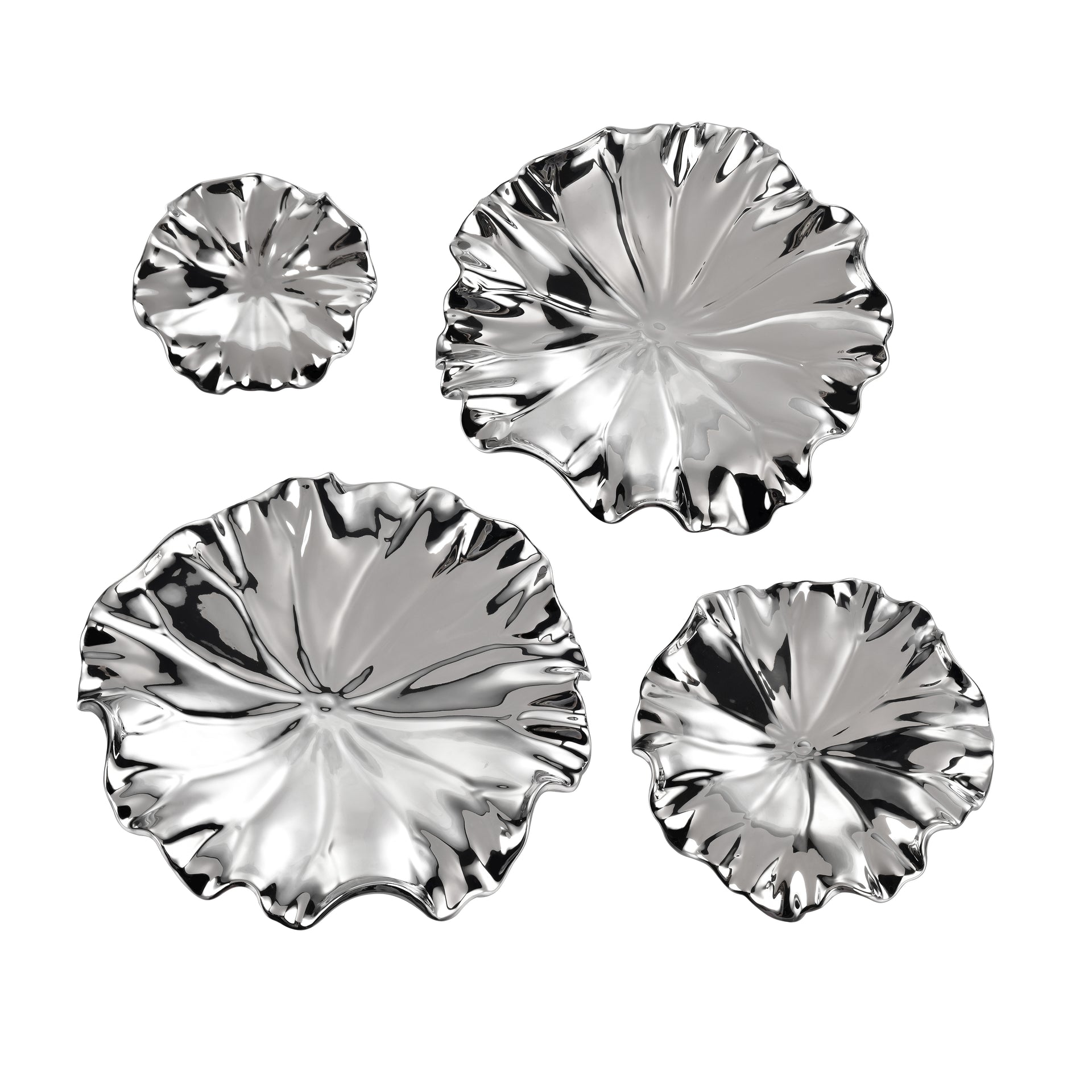 Petal Dimensional Wall Art - Set of 4 Silver