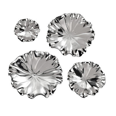 Petal Dimensional Wall Art - Set of 4 Silver