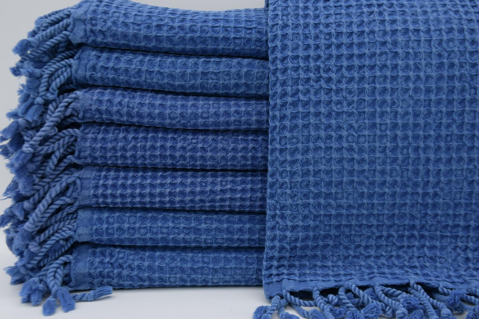 Waffle Navy Turkish Towel