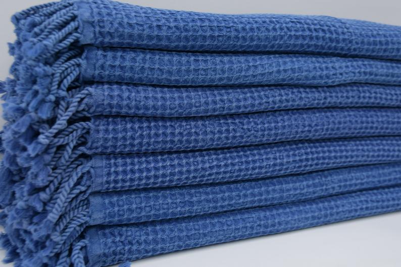 Waffle Navy Turkish Towel