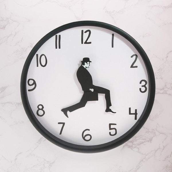 Wall Clock Silly Walk Wall Clock Comedy Creative Artwork Sweep Seconds Silent Funny Modern Silent Wall Watch Clock for Living Room Decor  Comedian Home Decor Novelty Wall Watch Funny Walking Silent Mute Clock