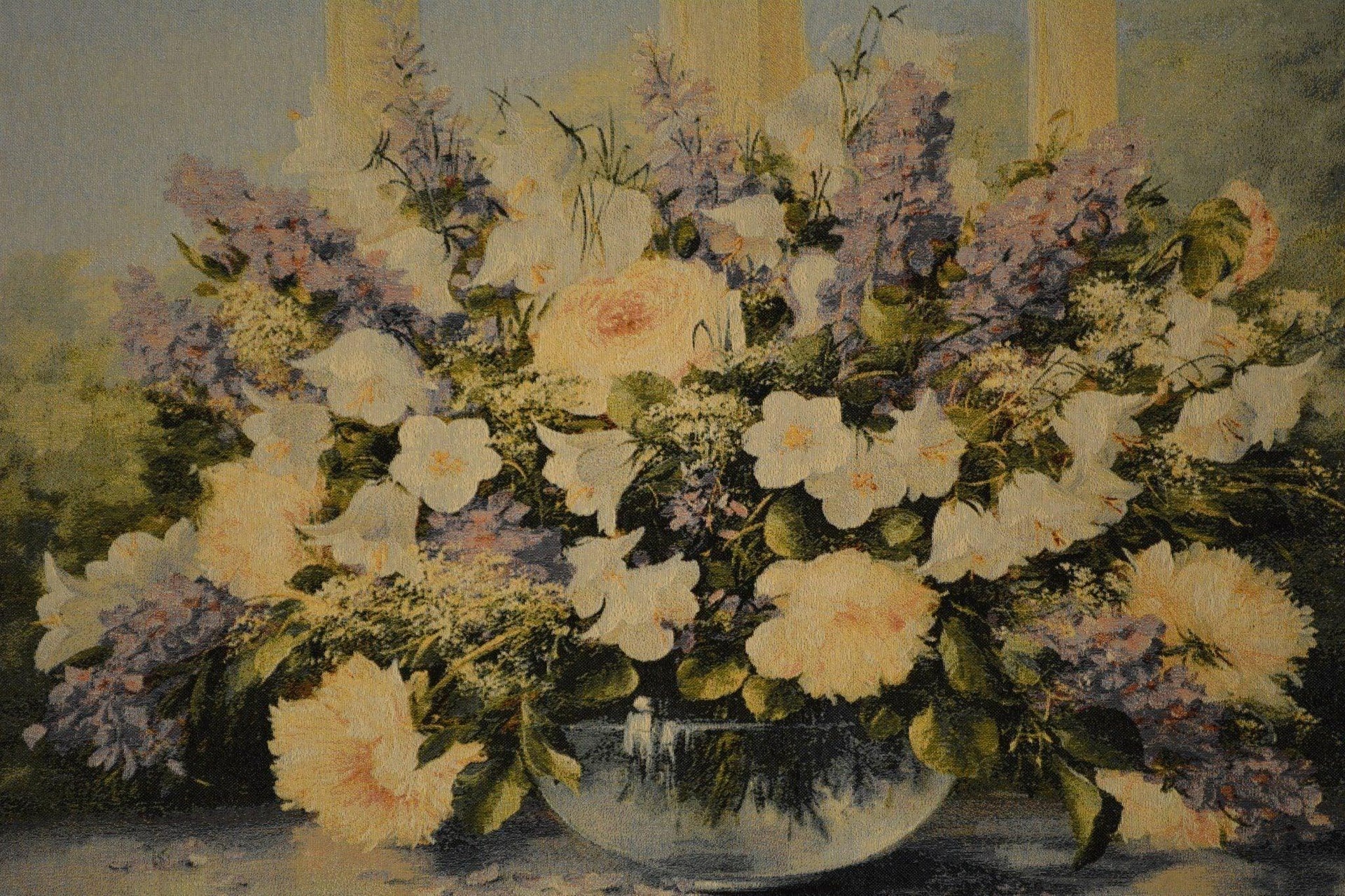 Tache 33 X 24 Inch Flowering Bouquet Floral Tapestry Wall Hanging