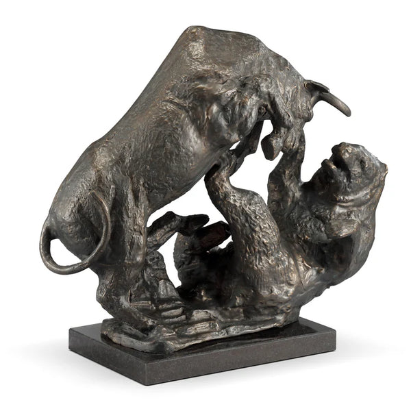 Bear and Bull Market Fighters Sculpture