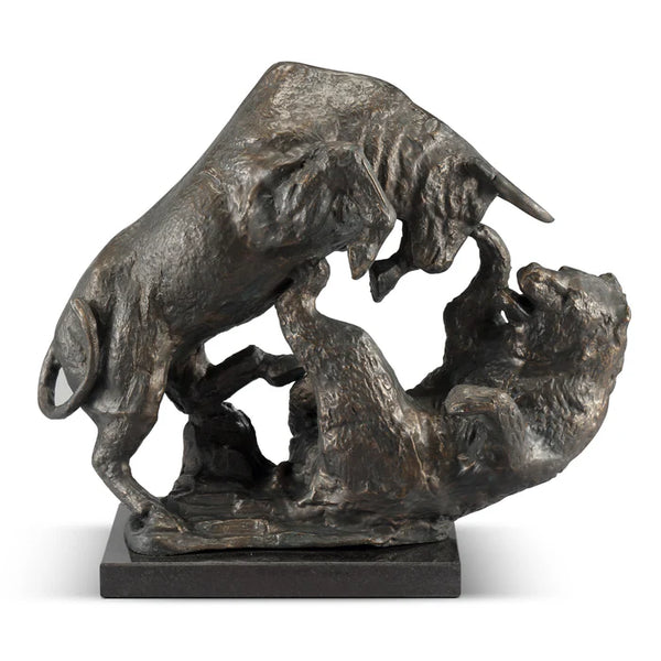 Bear and Bull Market Fighters Sculpture