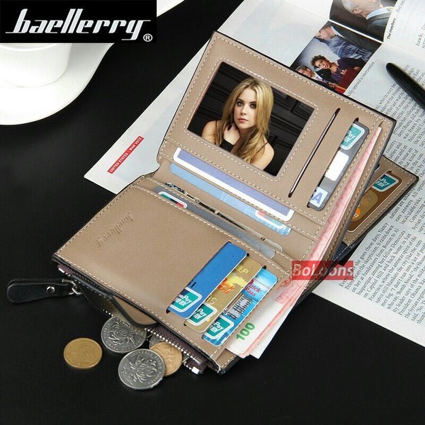 Wallet Baellerry brand Short men Wallets PU Leather male Purse Card Holder Wallet Fashion man Zipper Wallet men Coin bag