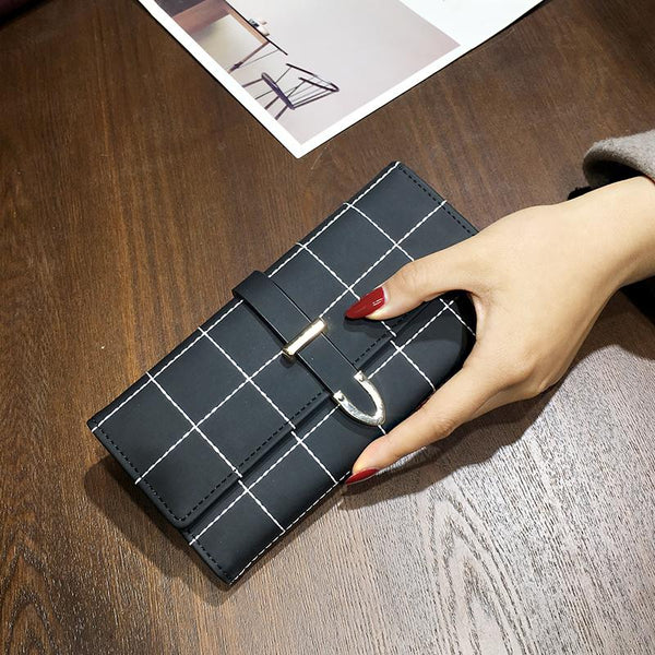 Wallets Long With Plaid PU Leather Fashion Hasp Coin Purse Phone Bag 10 Card Holders Female Wallet for girls ladies