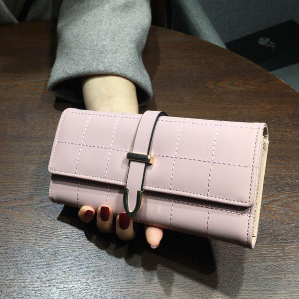 Wallets Long With Plaid PU Leather Fashion Hasp Coin Purse Phone Bag 10 Card Holders Female Wallet for girls ladies