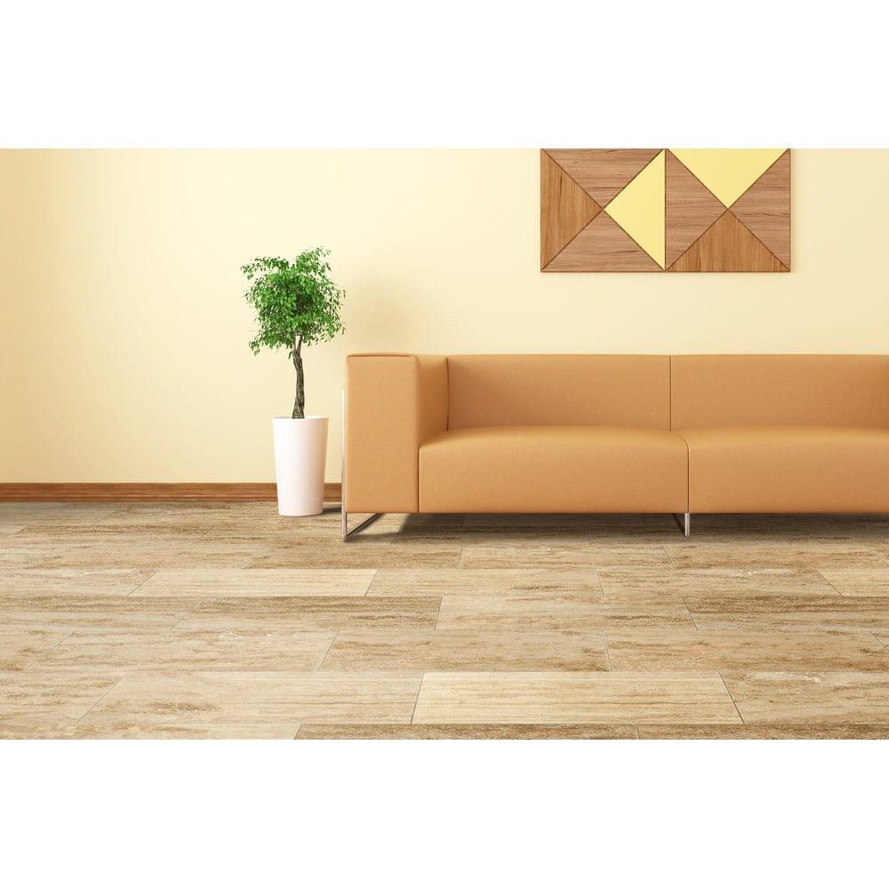 Walnut Vein-cut Travertine Floor and Wall Tile - Livfloors Collection