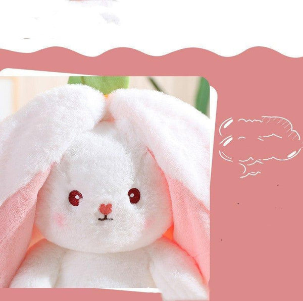 Wanghong Cute Strawberry Rabbit Doll Plush Toy with Transforming Feature - Gifts for You 'n Me