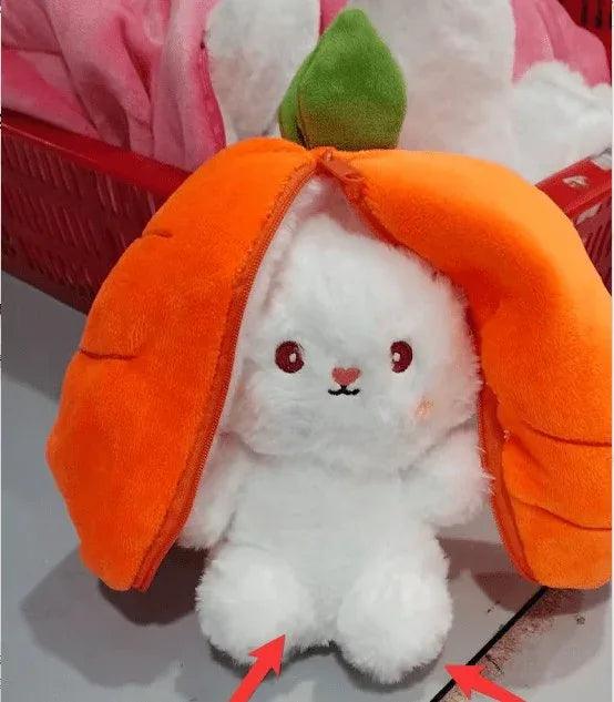 Wanghong Cute Strawberry Rabbit Doll Plush Toy with Transforming Feature - Gifts for You 'n Me