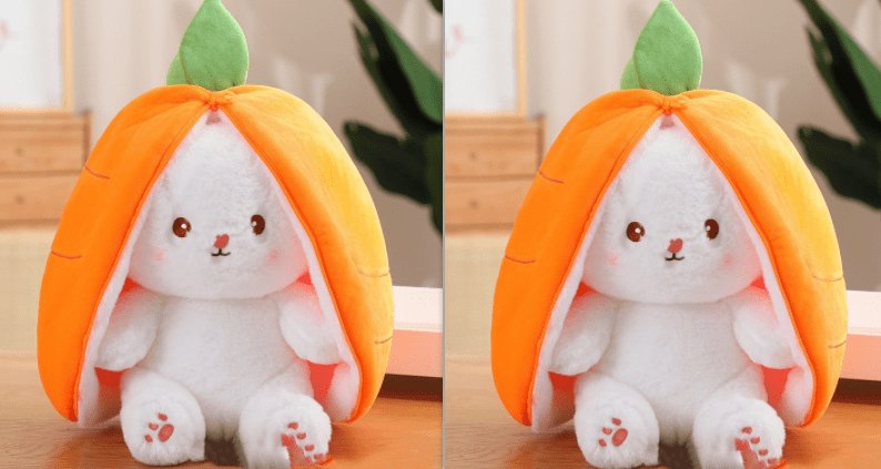 Wanghong Cute Strawberry Rabbit Doll Plush Toy with Transforming Feature